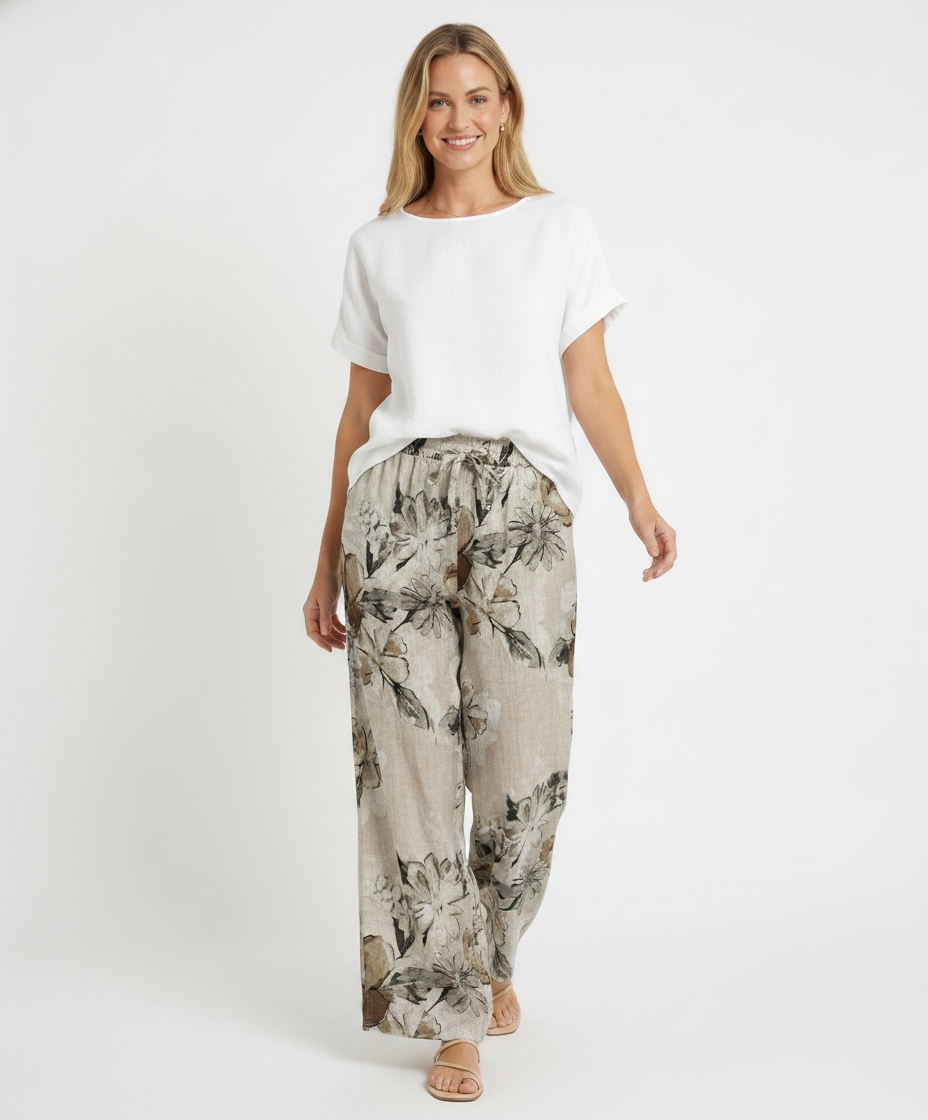 Linen Trousers — BEIGE