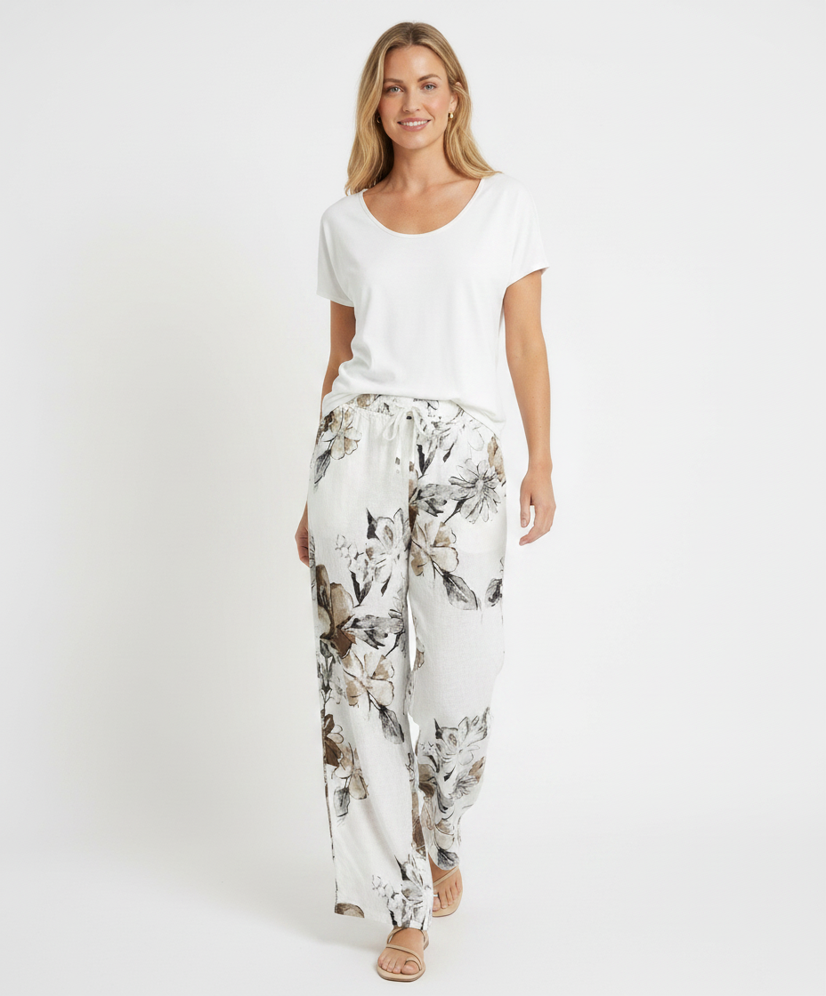 Linen Trousers — WHITE/ /bianco