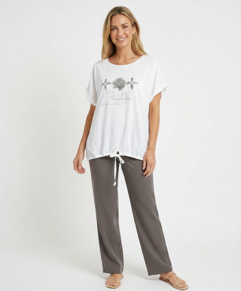 Linen Top — WHITE/ /bianco