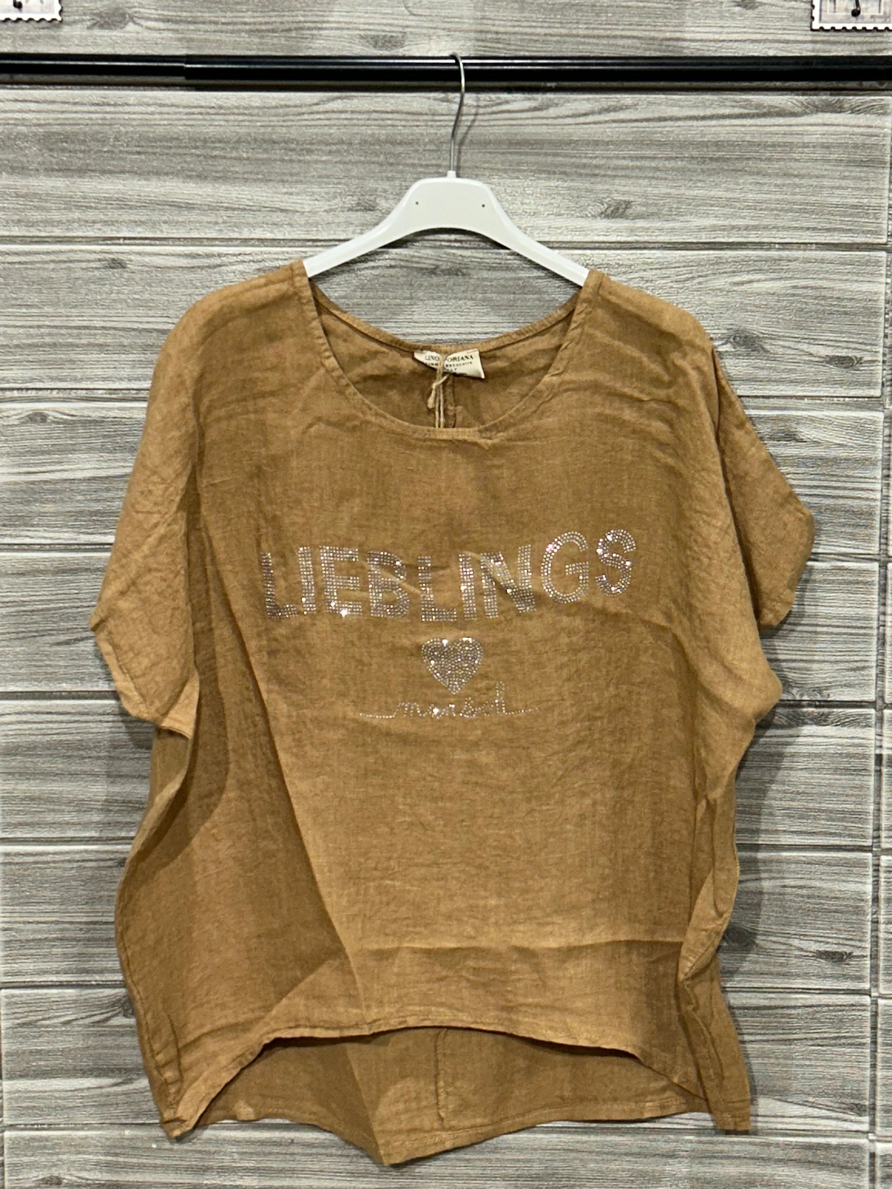 Linen Top — CAMEL/ /cammello