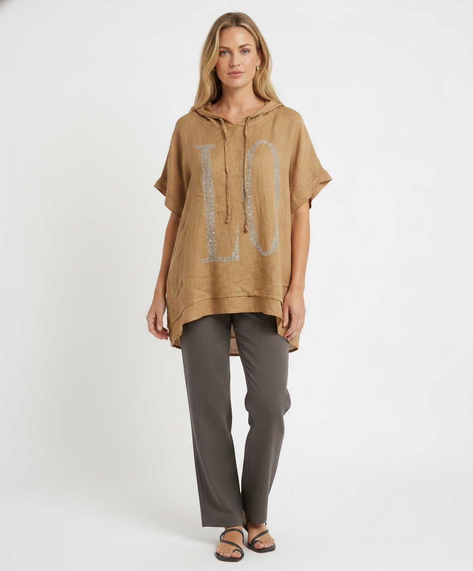 Linen Top — CAMEL/ /cammello