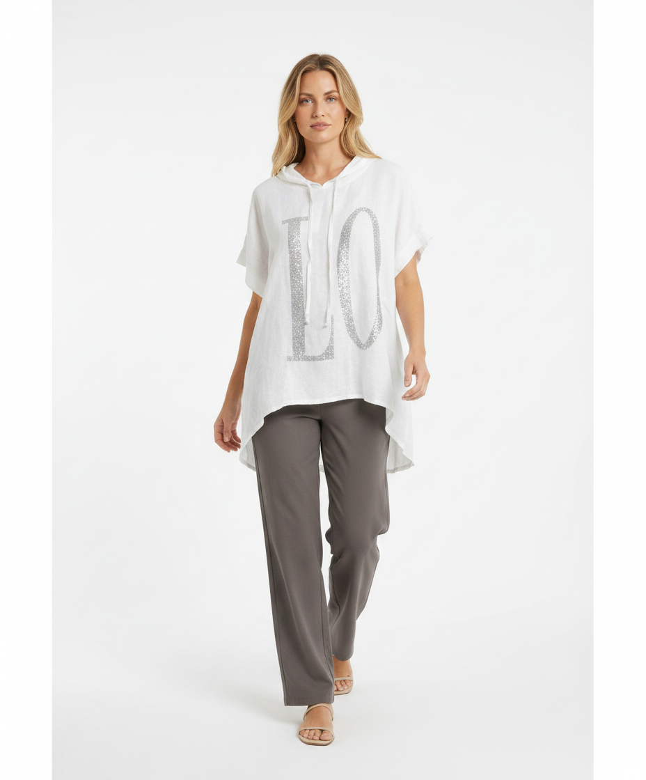 Linen Top — WHITE/ /bianco